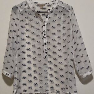 Bicycle print Banana Republic blouse. XS 🚲